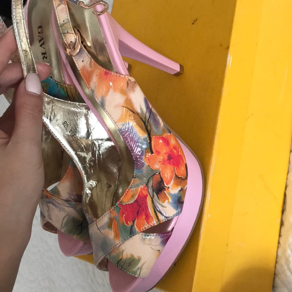 Pink floral High heels